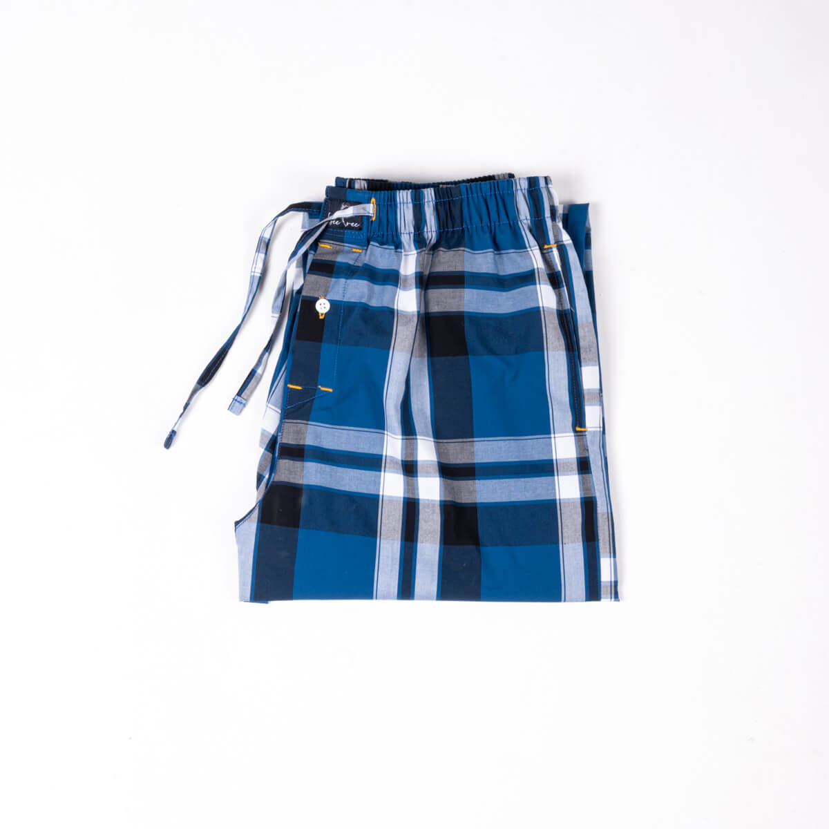 Antique Blue Check Cotton Premium Pajama