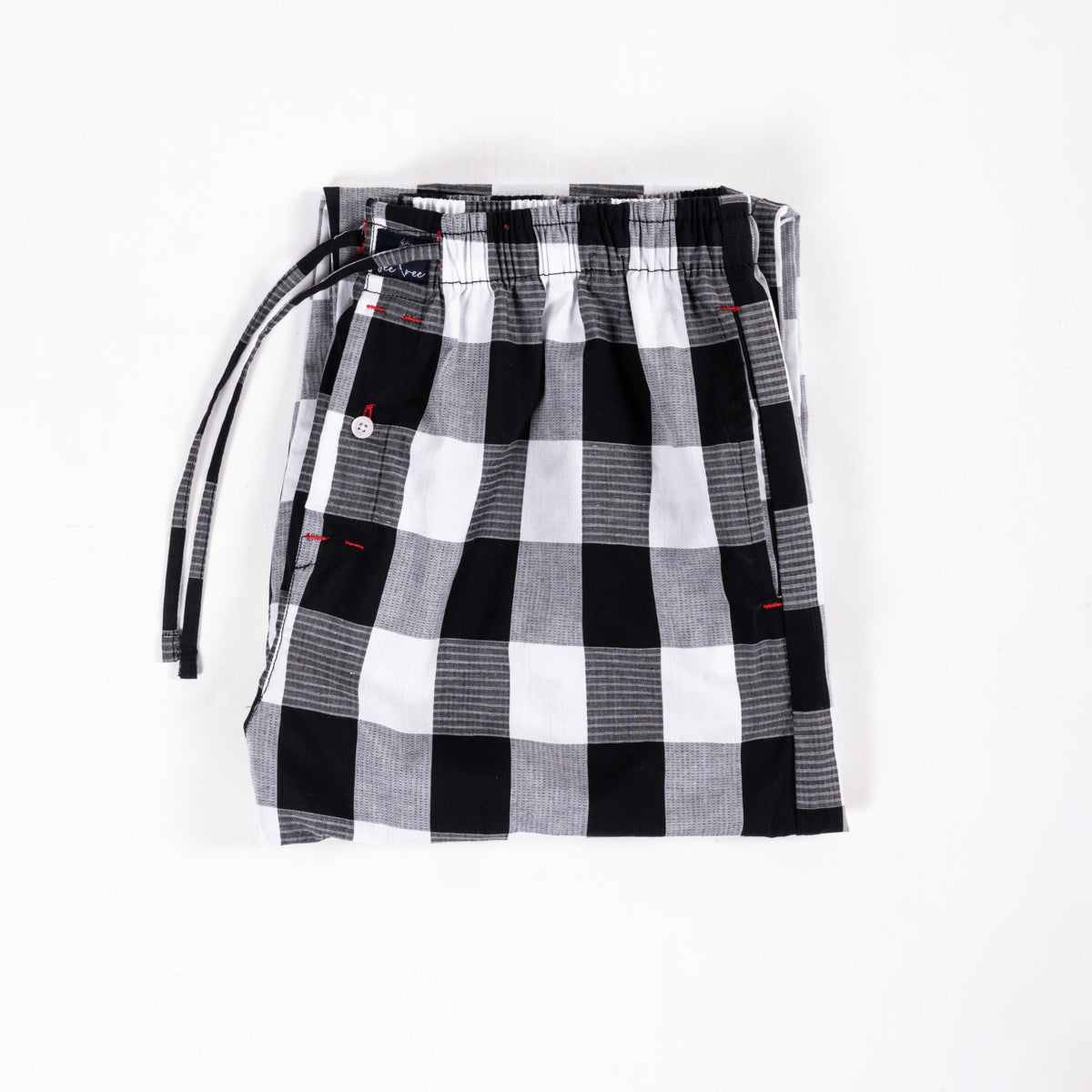 Royal Black White Chess Pattern Cotton Premium Pajama