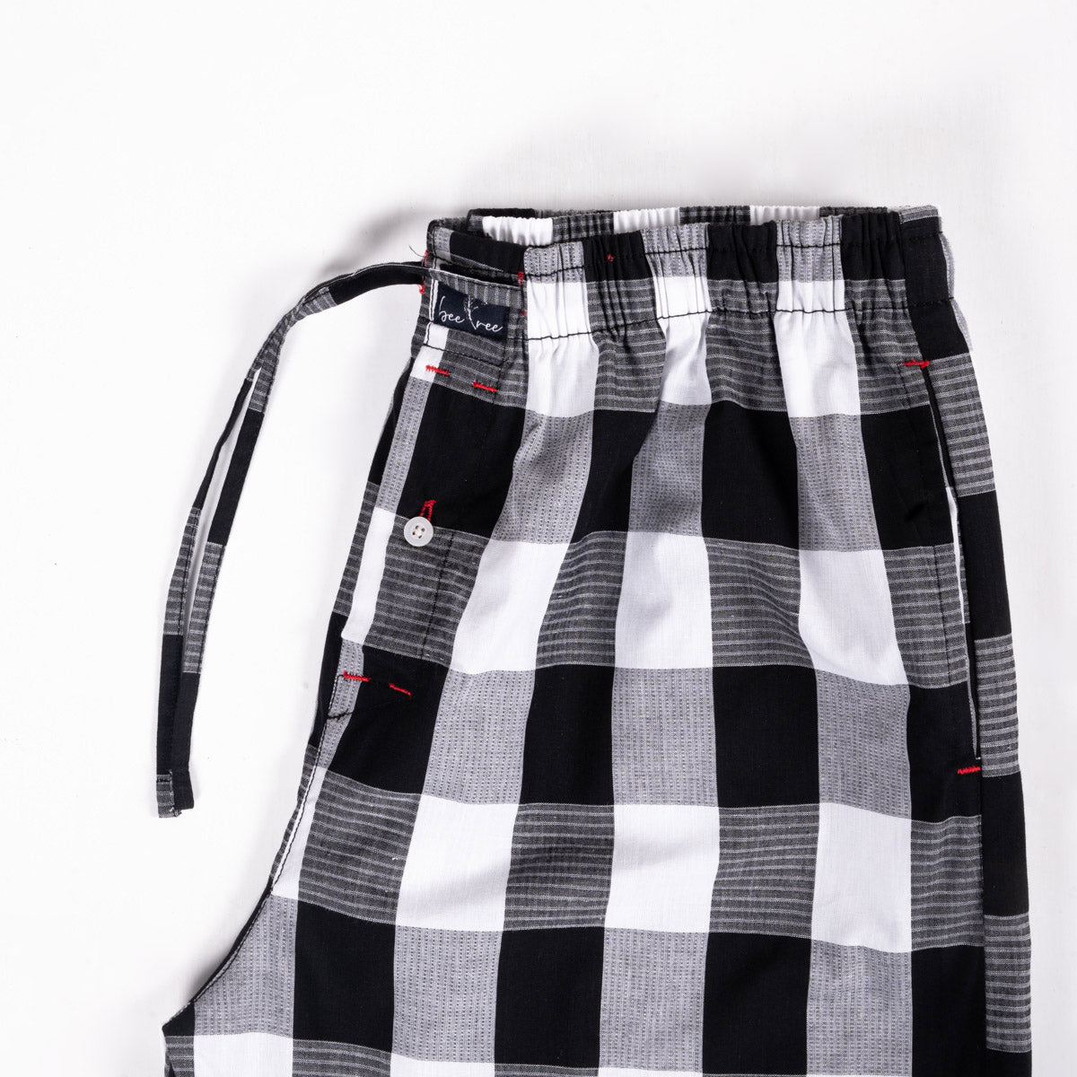 Royal Black White Chess Pattern Cotton Premium Pajama