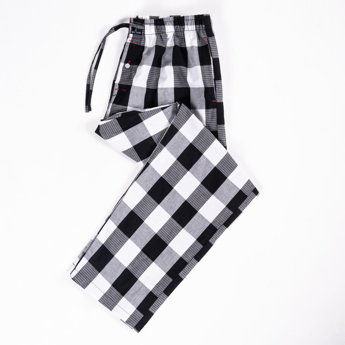 Royal Black White Chess Pattern Cotton Premium Pajama
