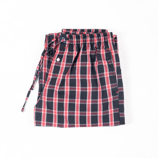 Maroon Black Check Cotton Pajama