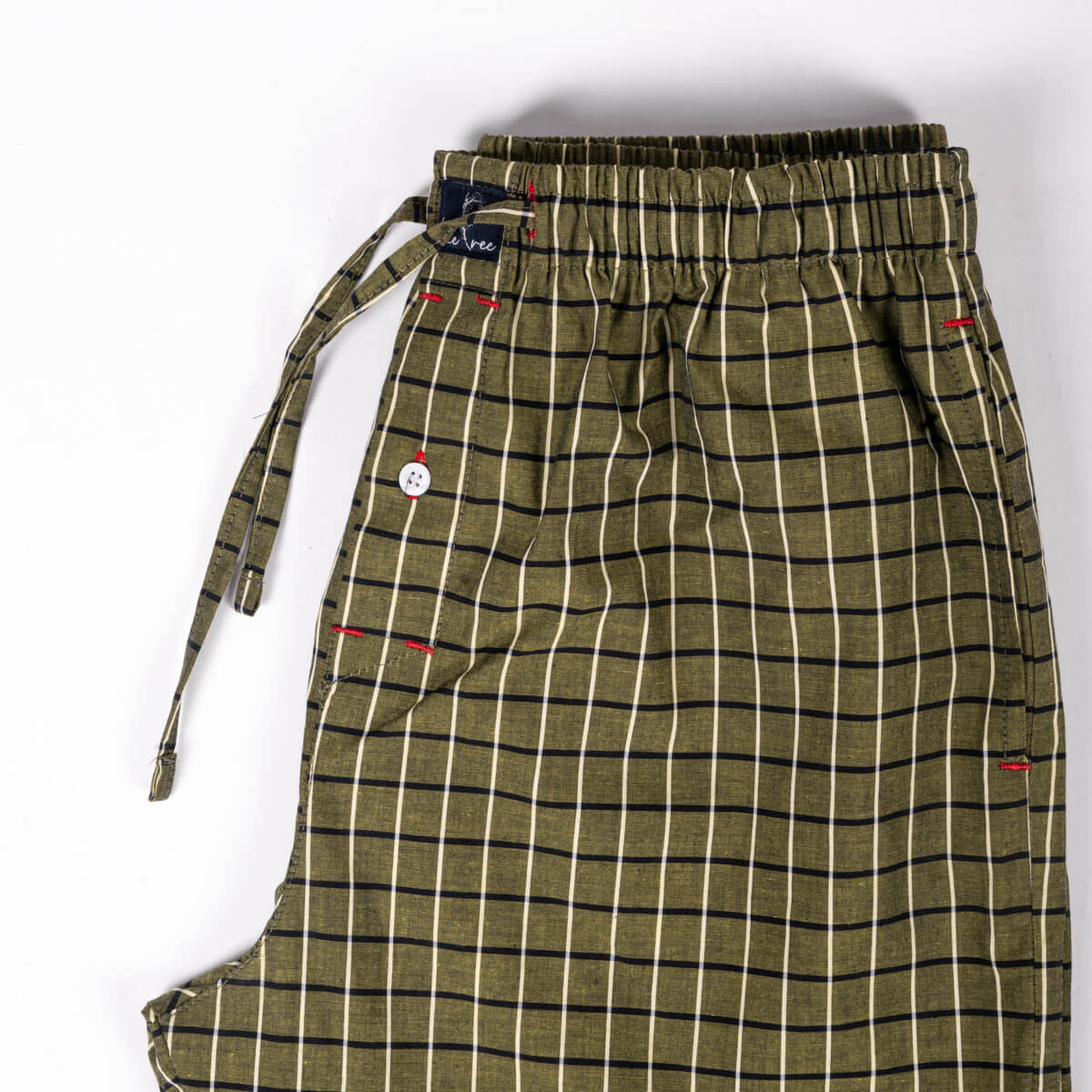 Olive Small Check Premium Cotton Pajama