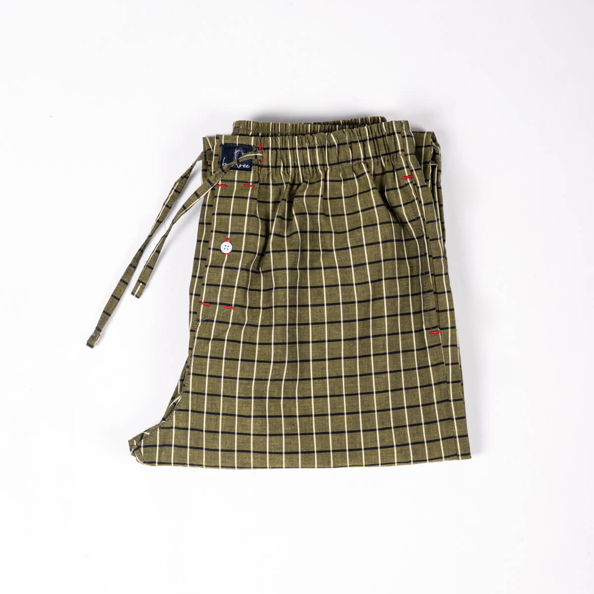 Olive Small Check Premium Cotton Pajama