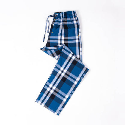 Antique Blue Check Cotton Premium Pajama