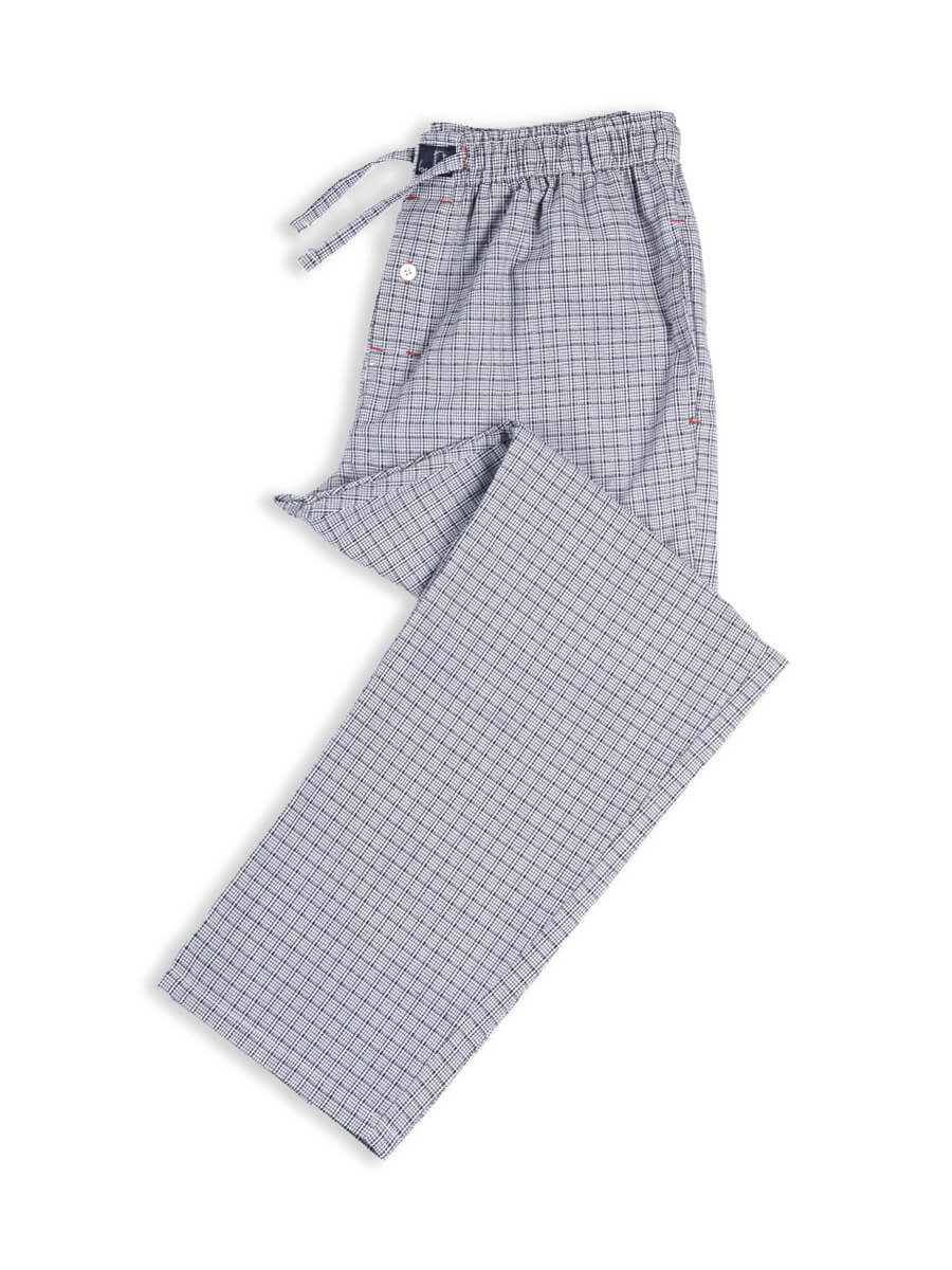 Premium Grey Check Men Summer Cotton Pajama