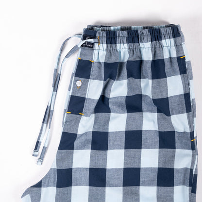 Blue Grey Blended Check Cotton Pajama