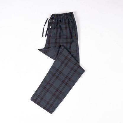 Charcoal Brown Check Cotton Pajama
