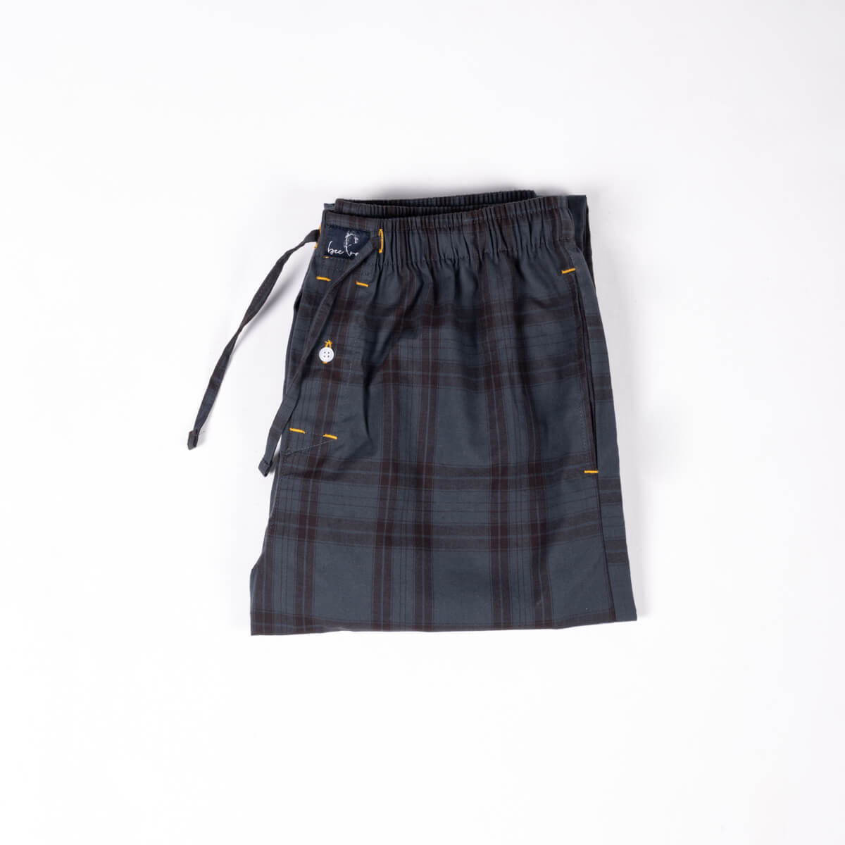 Charcoal Brown Check Cotton Pajama