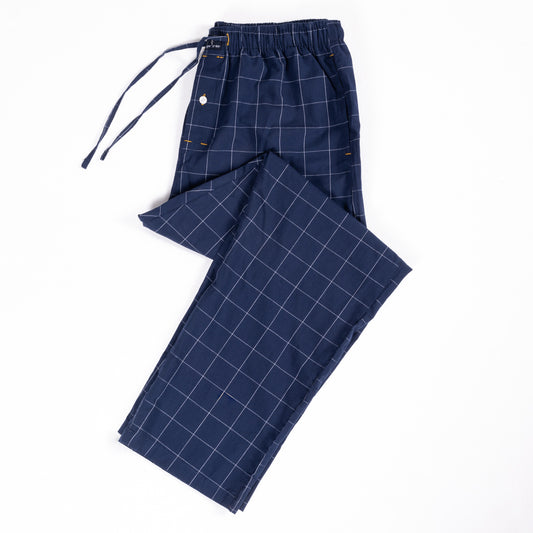 Royal Navy Check Cotton Premium Pajama