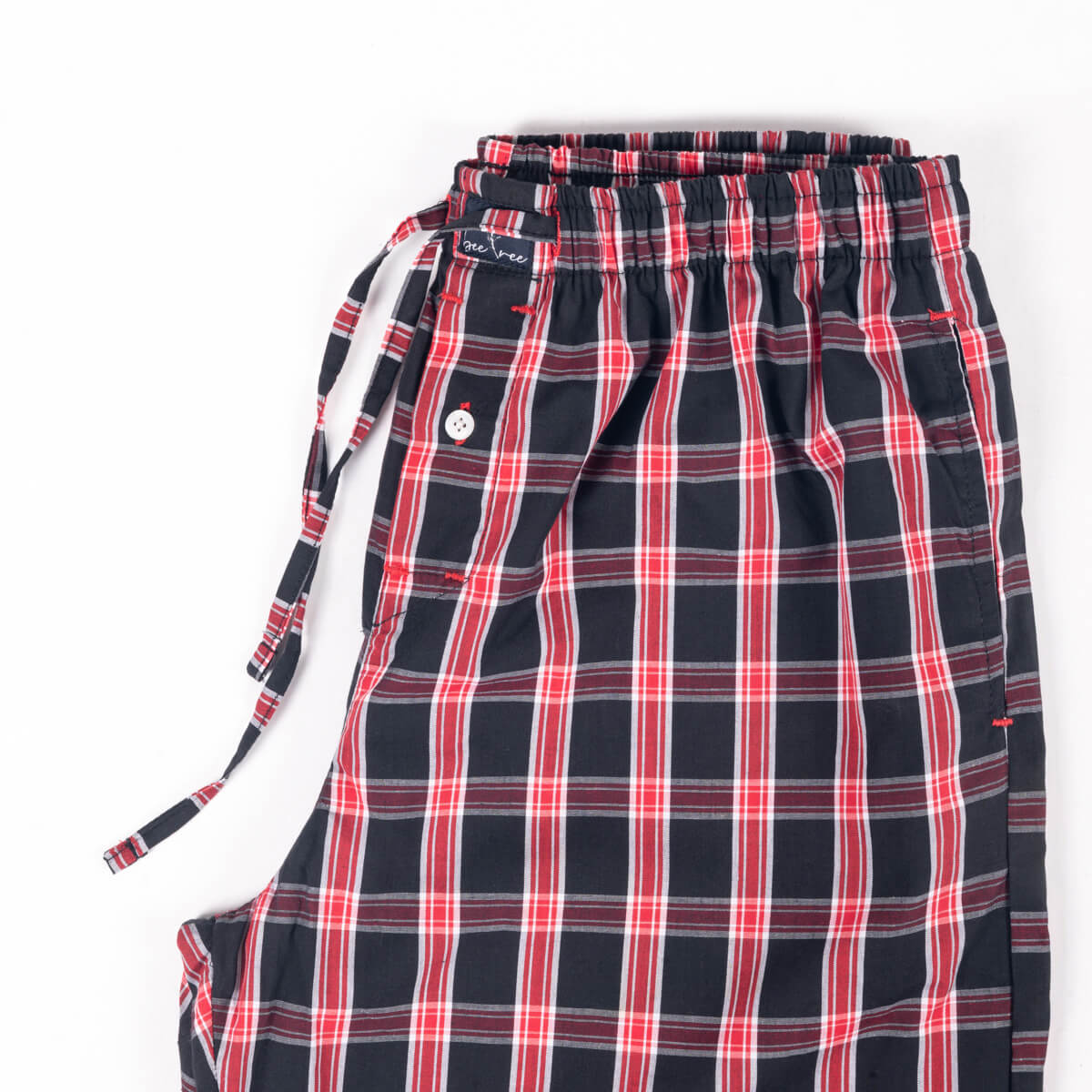 Maroon Black Check Cotton Pajama