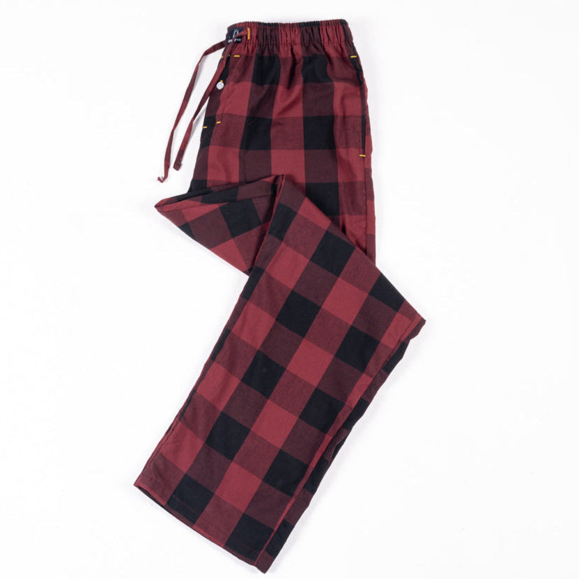 Maroon Black Premium Cotton Pajama