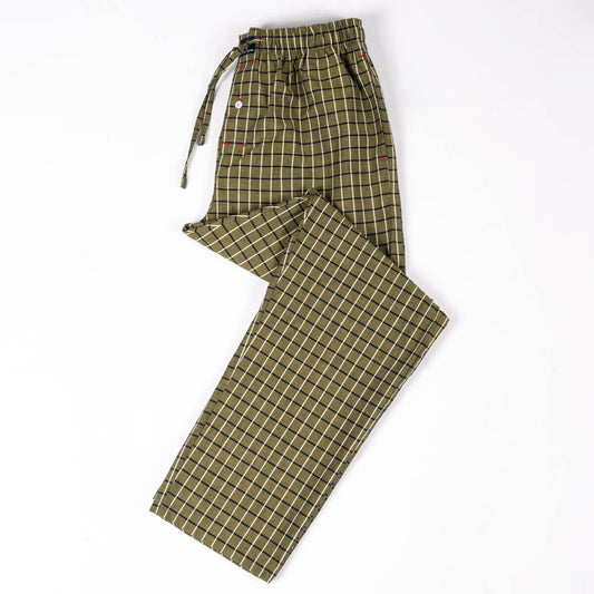 Olive Check Premium Cotton Pajama